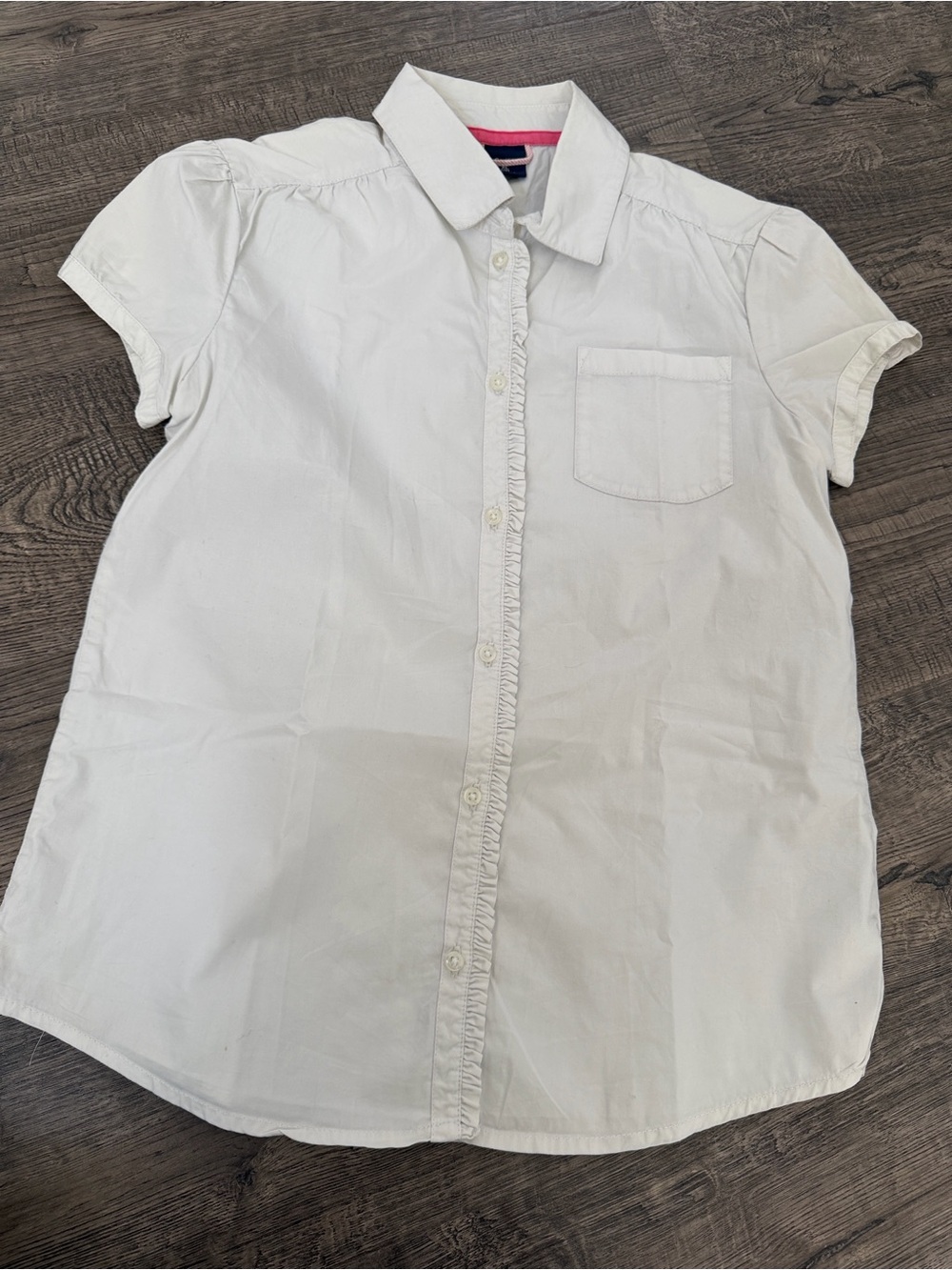 GAP Kids Classic White Button-Down Shirt with Pocket